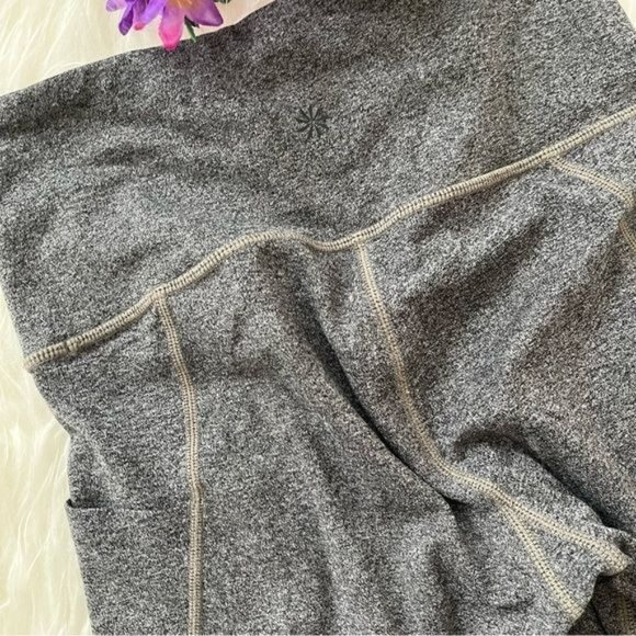 Athleta Size XS Marbled Gray Tight Leggings Side Pockets - Picture 5 of 6